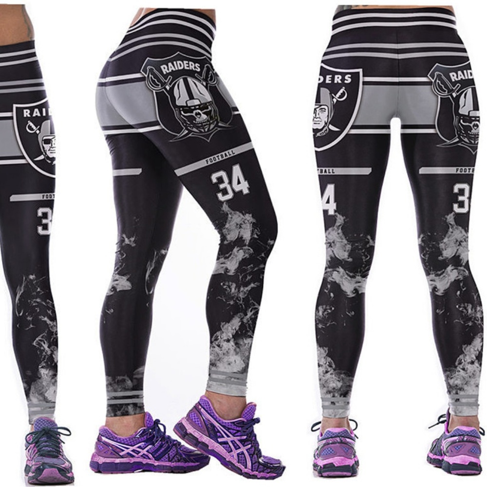 NFL Oakland Raiders Stretchy Womens Workout pants - Picture 3 of 3